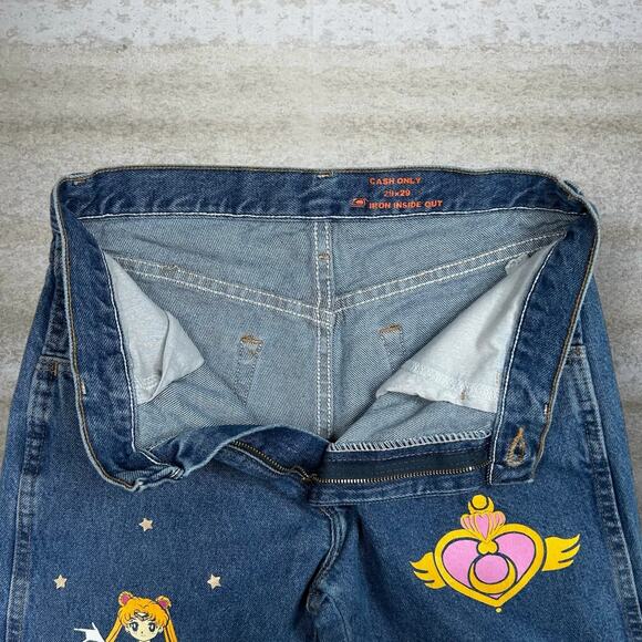 Vintage Sailor Moon Jeans Cash Only Medium Wash Regular Straight Leg Denim Y2K - Picture 3 of 3
